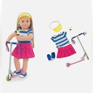 Our Generation Cute To Scoot Deluxe Scooter & Outfit fits 18" Doll